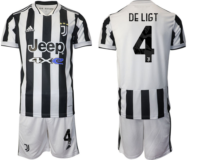 Men 2021-2022 Club Juventus home white #4 Adidas Soccer Jerseys
